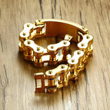 Bracelet Chaîne de Moto Croix en Acier - Mon Bracelet Homme
