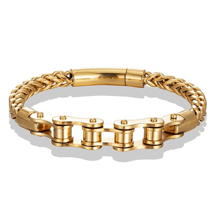 Bracelet Chaîne de Moto Doré à Maillons en Acier Inoxydable Felix - Mon Bracelet Homme