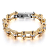 Bracelet Chaîne de Moto Doré en Acier Inoxydable et en Zircon Kaiser