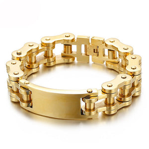 Bracelet Chaîne de Moto Doré en Acier Inoxydable Everett - Mon Bracelet Homme