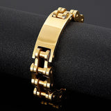 Bracelet Chaîne de Moto Doré en Acier Inoxydable Everett - Mon Bracelet Homme