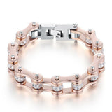 Bracelet Chaîne de Moto en Acier Inoxydable et en Zircon Rene
