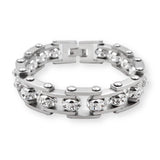 Bracelet Chaîne de Moto Gris Avec Strass Hendrix