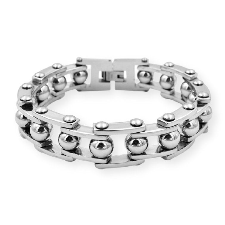 Bracelet Chaîne de Moto Gris Original en Acier Inoxydable Bryan - Mon Bracelet Homme