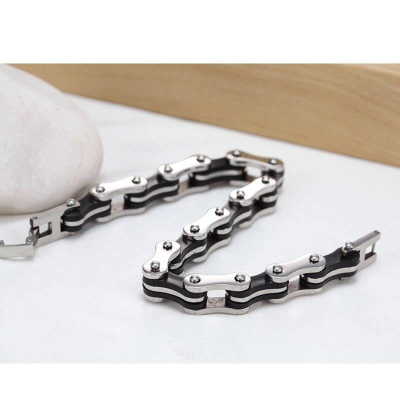 Bracelet Chaîne de Moto Inox en Acier - Mon Bracelet Homme