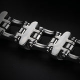 Bracelet Chaîne de Moto Lion Argenté en Acier - Mon Bracelet Homme