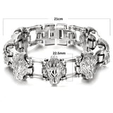 Bracelet Chaîne de Moto Lion Argenté en Acier - Mon Bracelet Homme