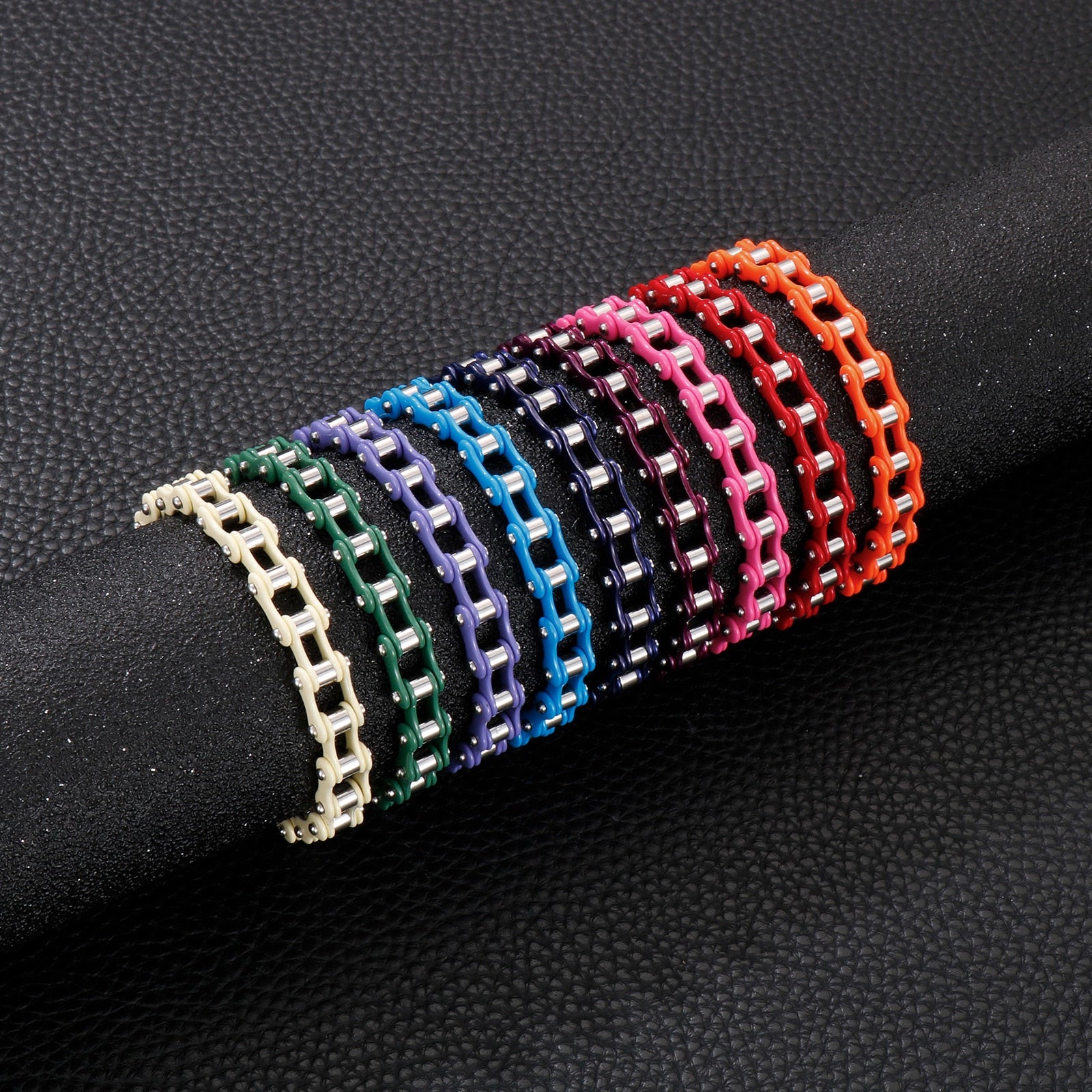 Bracelet Chaîne de Moto Minimaliste Vert - Mon Bracelet Homme