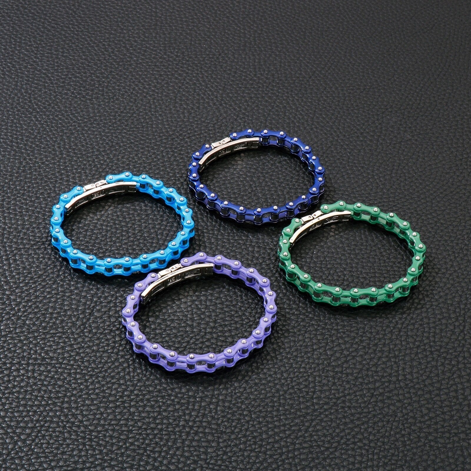 Bracelet Chaîne de Moto Minimaliste Vert - Mon Bracelet Homme