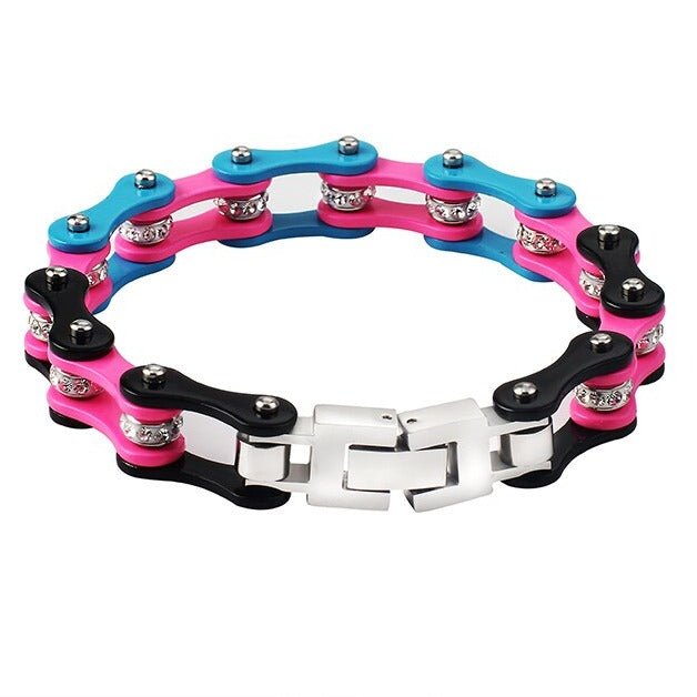 Bracelet Chaîne de Moto Multicolore Avec Strass Style Hip Hop Miles - Mon Bracelet Homme