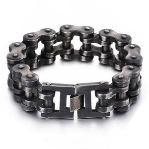 Bracelet Chaîne de Moto Noir en Acier - Mon Bracelet Homme