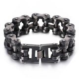 Bracelet Chaîne de Moto Noir en Acier