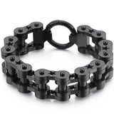Bracelet Chaîne de Moto Noir en Acier Inoxydable 18Mm de Large Cayden