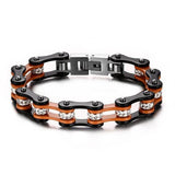 Bracelet Chaîne de Moto Noir en Acier Inoxydable et en Zircon Eli - Mon Bracelet Homme