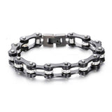 Bracelet Chaîne de Moto Noir en Acier Inoxydable et en Zircon Ronin