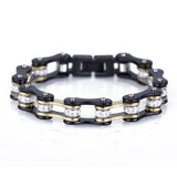 Bracelet Chaîne de Moto Noir en Acier Inoxydable et en Zircon Shiloh - Mon Bracelet Homme