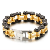Bracelet Chaîne de Moto Noir et Doré Everest - Mon Bracelet Homme