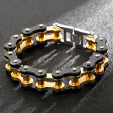 Bracelet Chaîne de Moto Noir et Doré Everest - Mon Bracelet Homme
