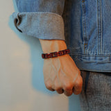 Bracelet Chaîne de Moto Noir et Rouge en Acier Inoxydable Canaan - Mon Bracelet Homme