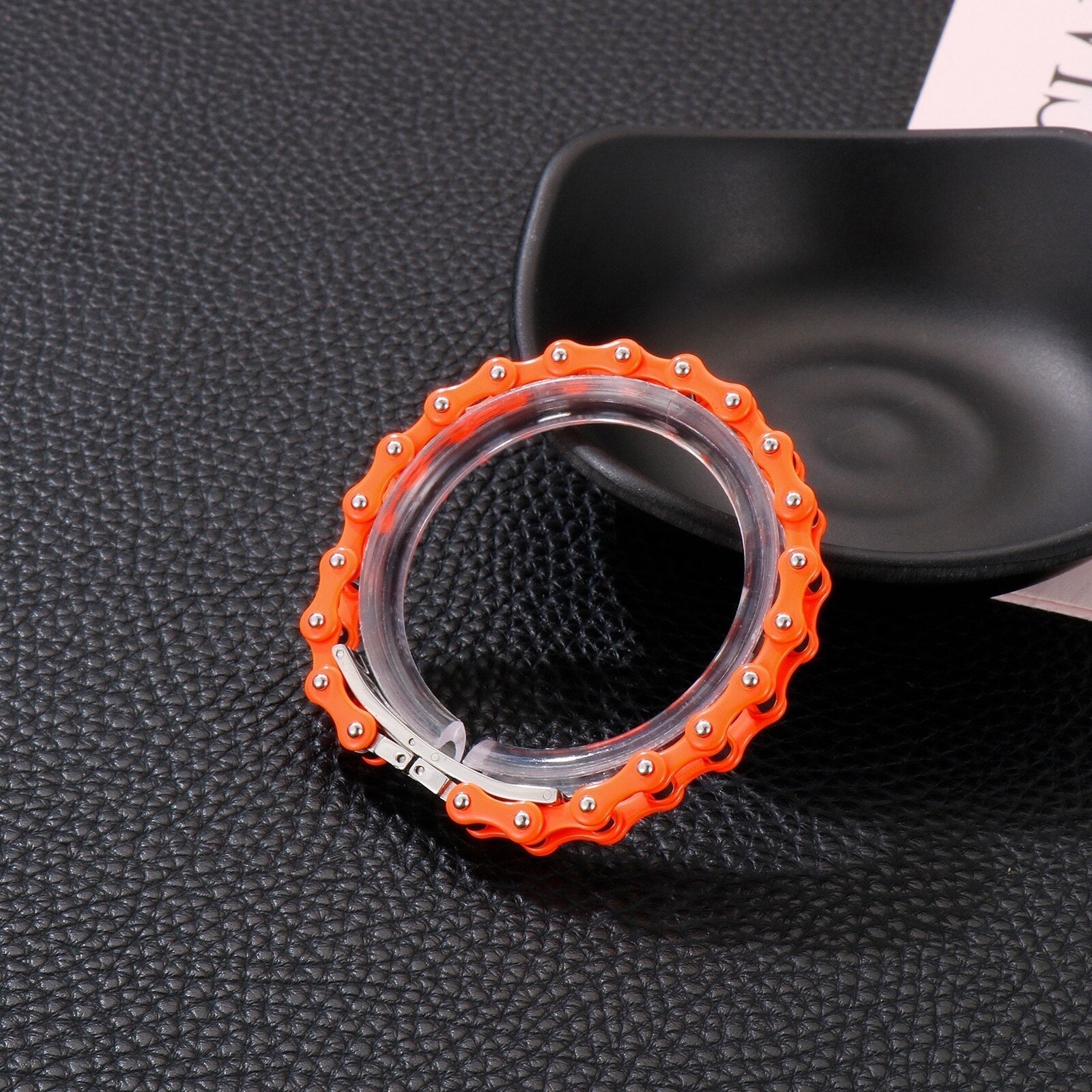 Bracelet Chaîne de Moto Orange Minimaliste Vincent - Mon Bracelet Homme