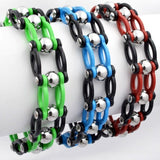 Bracelet Chaîne de Moto Original Bleu en Acier Inoxydable pour Homme Lewis - Mon Bracelet Homme