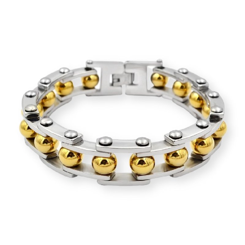 Bracelet Chaîne de Moto Original Doré en Acier Inoxydable Christopher - Mon Bracelet Homme