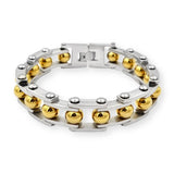 Bracelet Chaîne de Moto Original Doré en Acier Inoxydable Christopher