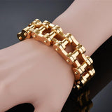 Bracelet Chaîne de Moto Plaqué Or en Acier - Mon Bracelet Homme