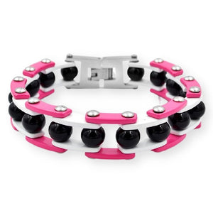 Bracelet Chaîne de Moto Rose Original en Acier Inoxydable enzo - Mon Bracelet Homme