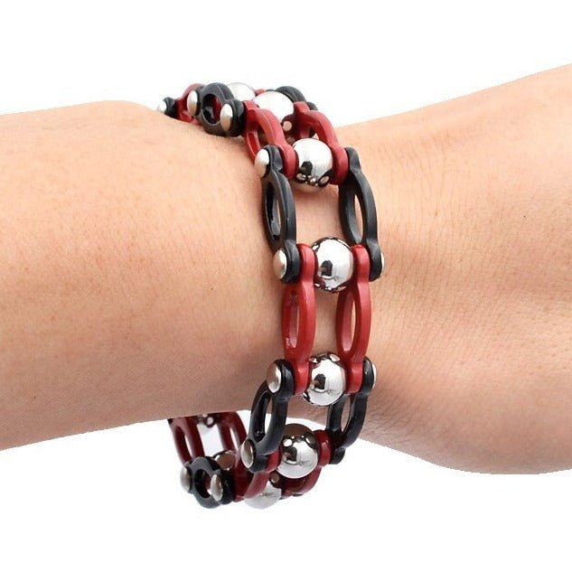 Bracelet Chaîne de Moto Rouge Original en Acier Inoxydable pour Homme Dawson - Mon Bracelet Homme