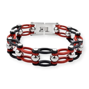 Bracelet Chaîne de Moto Rouge Original en Acier Inoxydable pour Homme Dawson - Mon Bracelet Homme