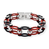 Bracelet Chaîne de Moto Rouge Original en Acier Inoxydable pour Homme Dawson
