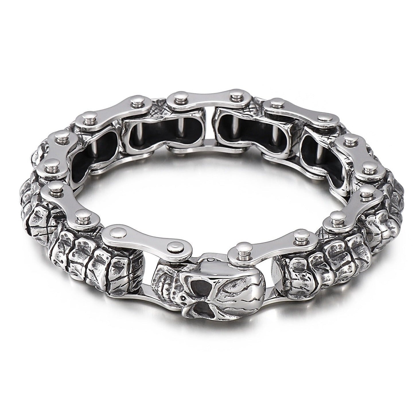 Bracelet Chaîne de Moto Squelette en Acier Inoxydable John - Mon Bracelet Homme