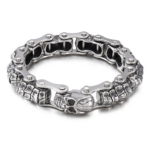 Bracelet Chaîne de Moto Squelette en Acier Inoxydable John - Mon Bracelet Homme