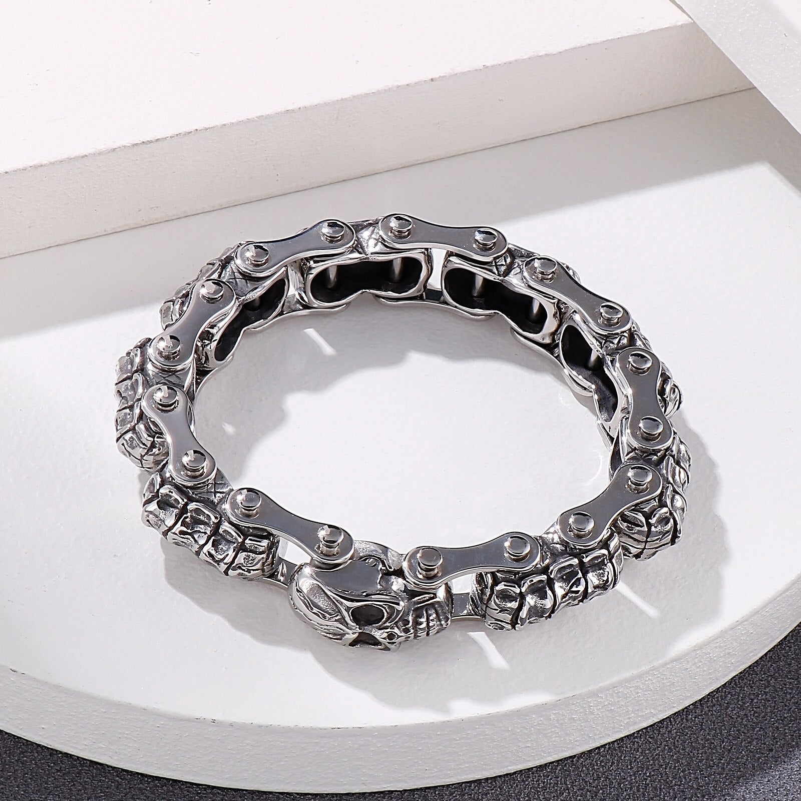 Bracelet Chaîne de Moto Squelette en Acier Inoxydable John - Mon Bracelet Homme