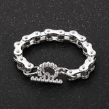 Bracelet Chaîne de Moto Style Punk en Acier Inoxydable Argenté - Mon Bracelet Homme