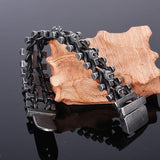 Bracelet Chaîne De Moto Tête De Mort Homme en Acier - Mon Bracelet Homme