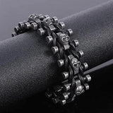 Bracelet Chaîne De Moto Tête De Mort Homme en Acier - Mon Bracelet Homme
