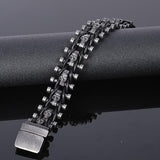 Bracelet Chaîne De Moto Tête De Mort Homme en Acier - Mon Bracelet Homme