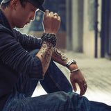 Bracelet Chaîne De Moto Tête De Mort Homme en Acier - Mon Bracelet Homme