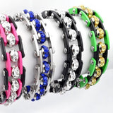 Bracelet Chaîne de Moto Vert Avec Strass Doré - Mon Bracelet Homme