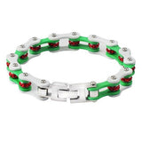 Bracelet Chaîne de Moto Vert Avec Strass Style Hip Hop Brennan