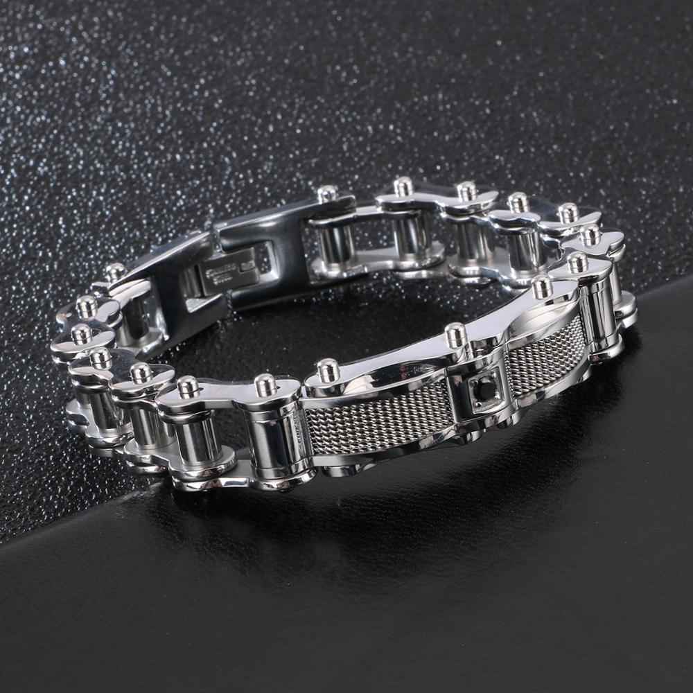 Bracelet Chaîne de Moto Vintage en Acier Inoxydable Argenté Quentin - Mon Bracelet Homme