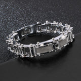 Bracelet Chaîne de Moto Vintage en Acier Inoxydable Argenté Quentin - Mon Bracelet Homme