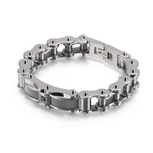 Bracelet Chaîne de Moto Vintage en Acier Inoxydable Argenté Quentin - Mon Bracelet Homme