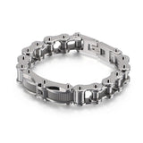 Bracelet Chaîne de Moto Vintage en Acier Inoxydable Argenté Quentin