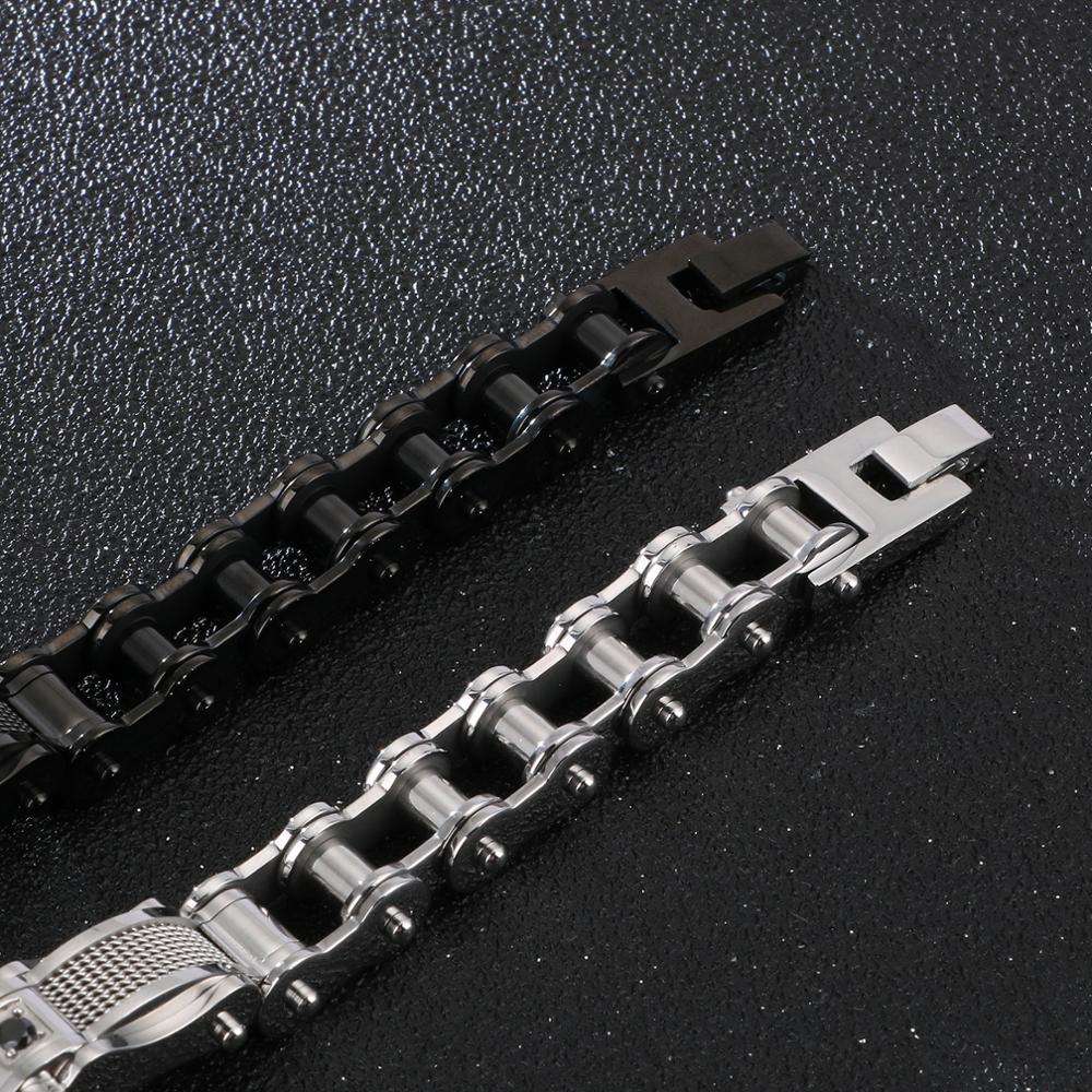 Bracelet Chaîne de Moto Vintage en Acier Inoxydable Argenté Quentin - Mon Bracelet Homme