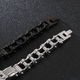 Bracelet Chaîne de Moto Vintage en Acier Inoxydable Argenté Quentin - Mon Bracelet Homme