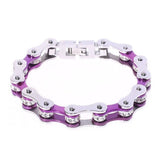 Bracelet Chaîne de Moto Violet en Acier Inoxydable et en Zircon Lincoln