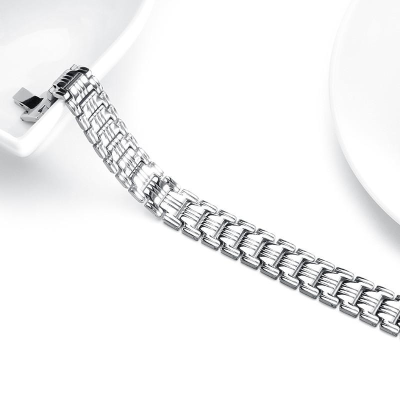 Bracelet Chaîne Homme Argenté en Acier - Mon Bracelet Homme